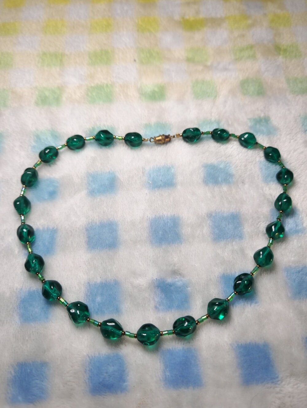 "Jasmine" Emerald Green Beaded Necklace